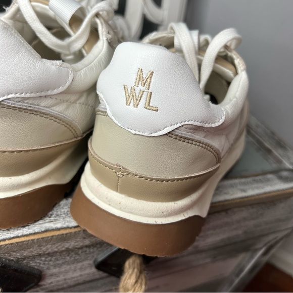 Madewell Kickoff Trainer Sneakers Size 9 Leather Antique Cream Multi NWOT - Picture 10 of 14